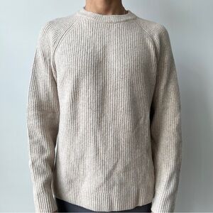 Men's Abercrombie & Fitch Cream Textured Crew Sweater Size M